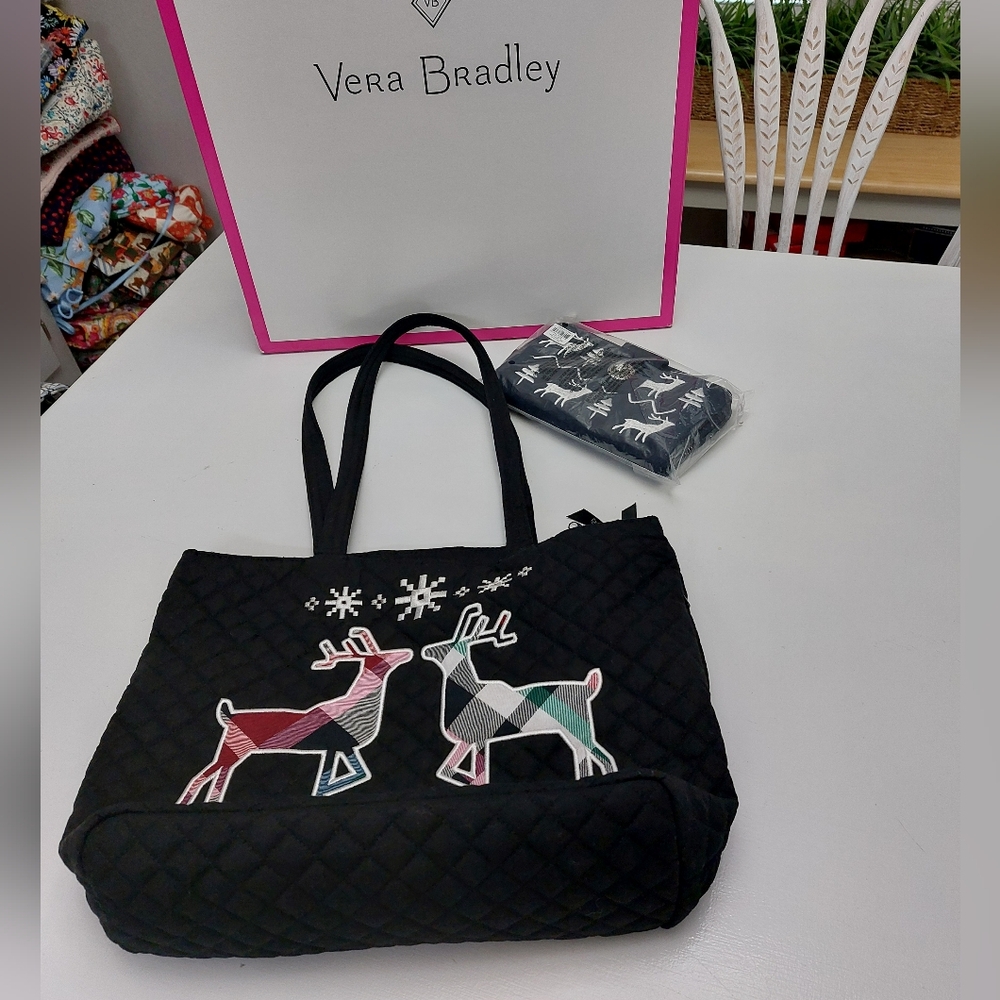 Vera Bradley Ribbons Embroidered Deer Set NWT
